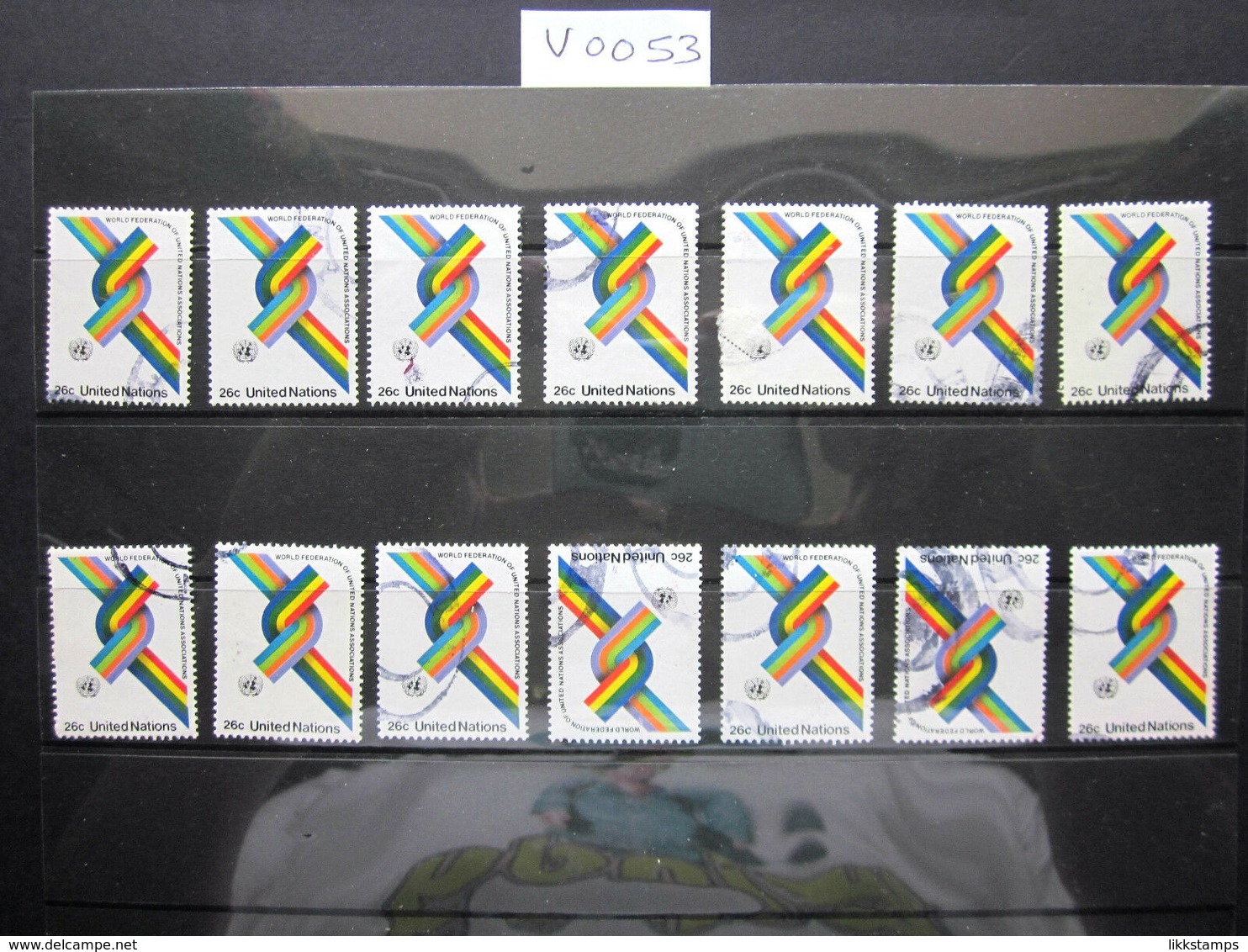 1976 LOT OF 14 UNCHECKED "SG 279" PICTORIAL UNITED NATIONS STAMPS. ( V0053 ) #00365 - Verzamelingen & Reeksen