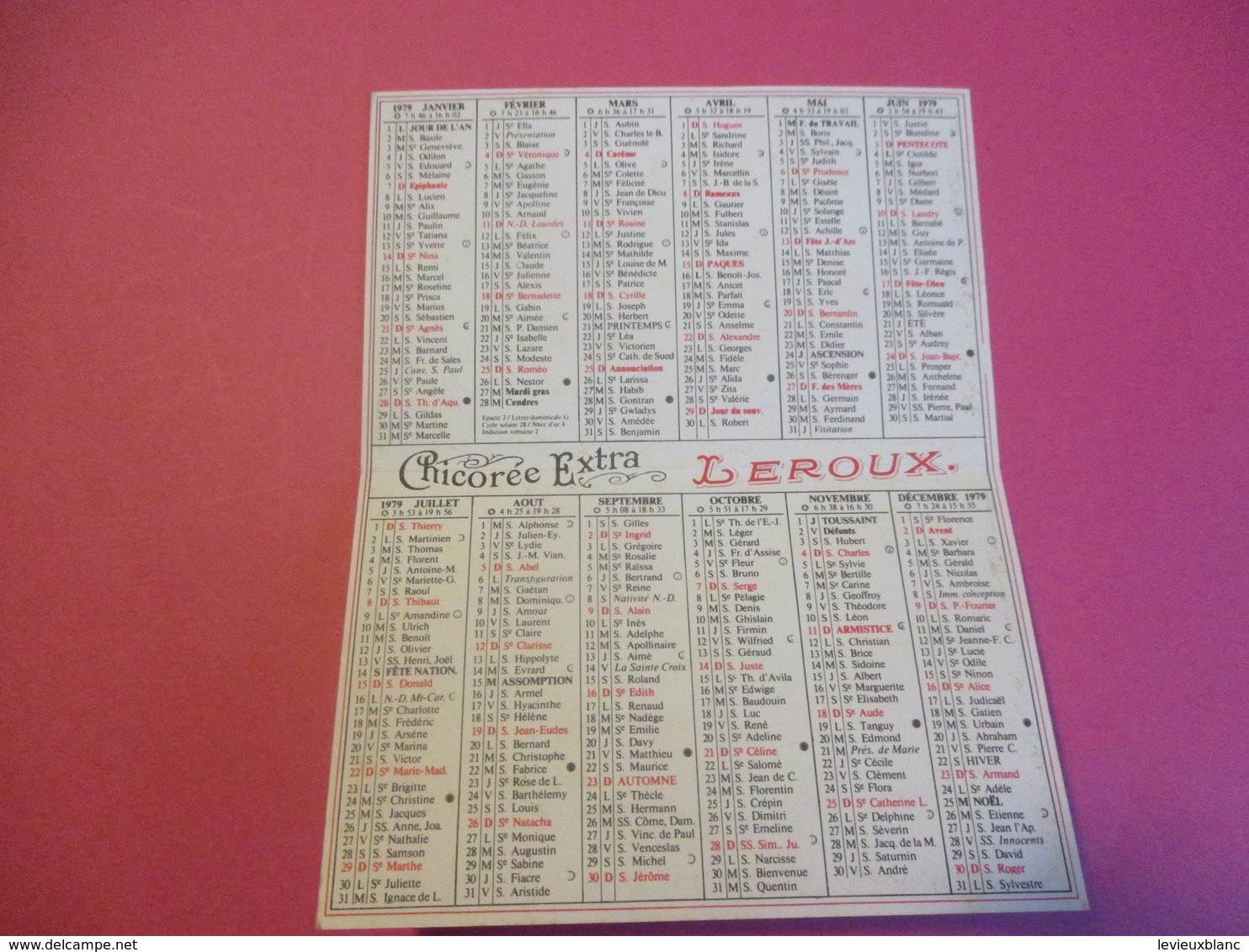 Petit Calendrier De Poche à 2 Volets/Chicorée Extra LEROUX/ Imagerie Leroux Du Passé 1882  /  1979             CAL432 - Otros & Sin Clasificación