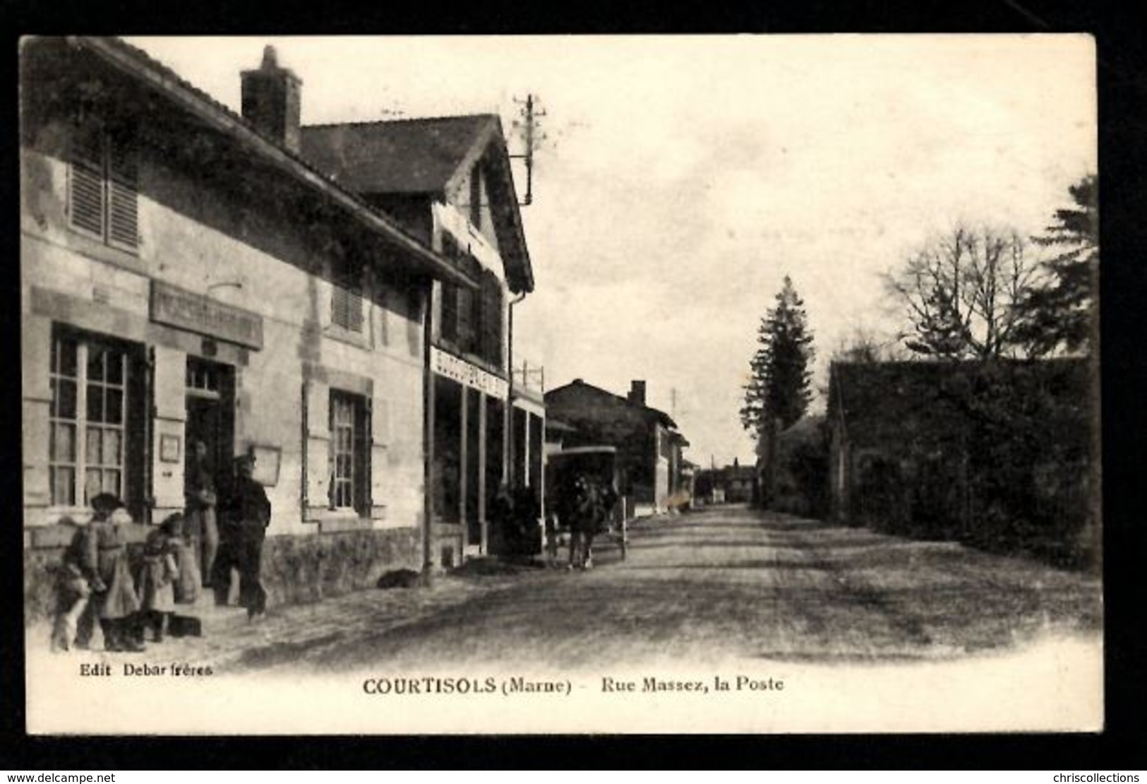 51 - COURTISOLS (Marne) - Rue Massez, La Poste - Courtisols