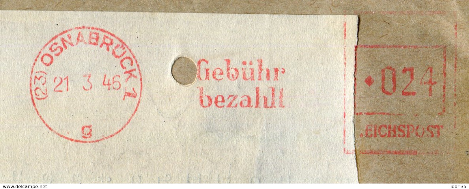 All.Besetzung / 1946 / Brief Frei-Stempel Osnabrueck "GEBUEHR BEZAHLT" (17206) - Sonstige & Ohne Zuordnung