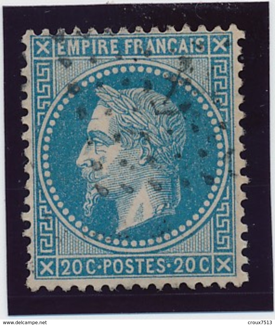 20 C Bleu N° 29 Oblitéré Ancre Noire TB. - 1863-1870 Napoleone III Con Gli Allori