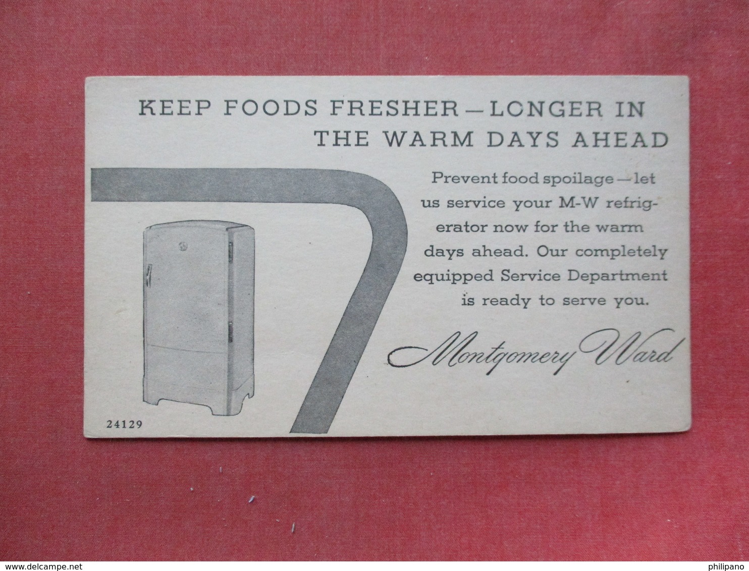 Refrigerator  Montgomery Ward >   Ref 3405 - Advertising