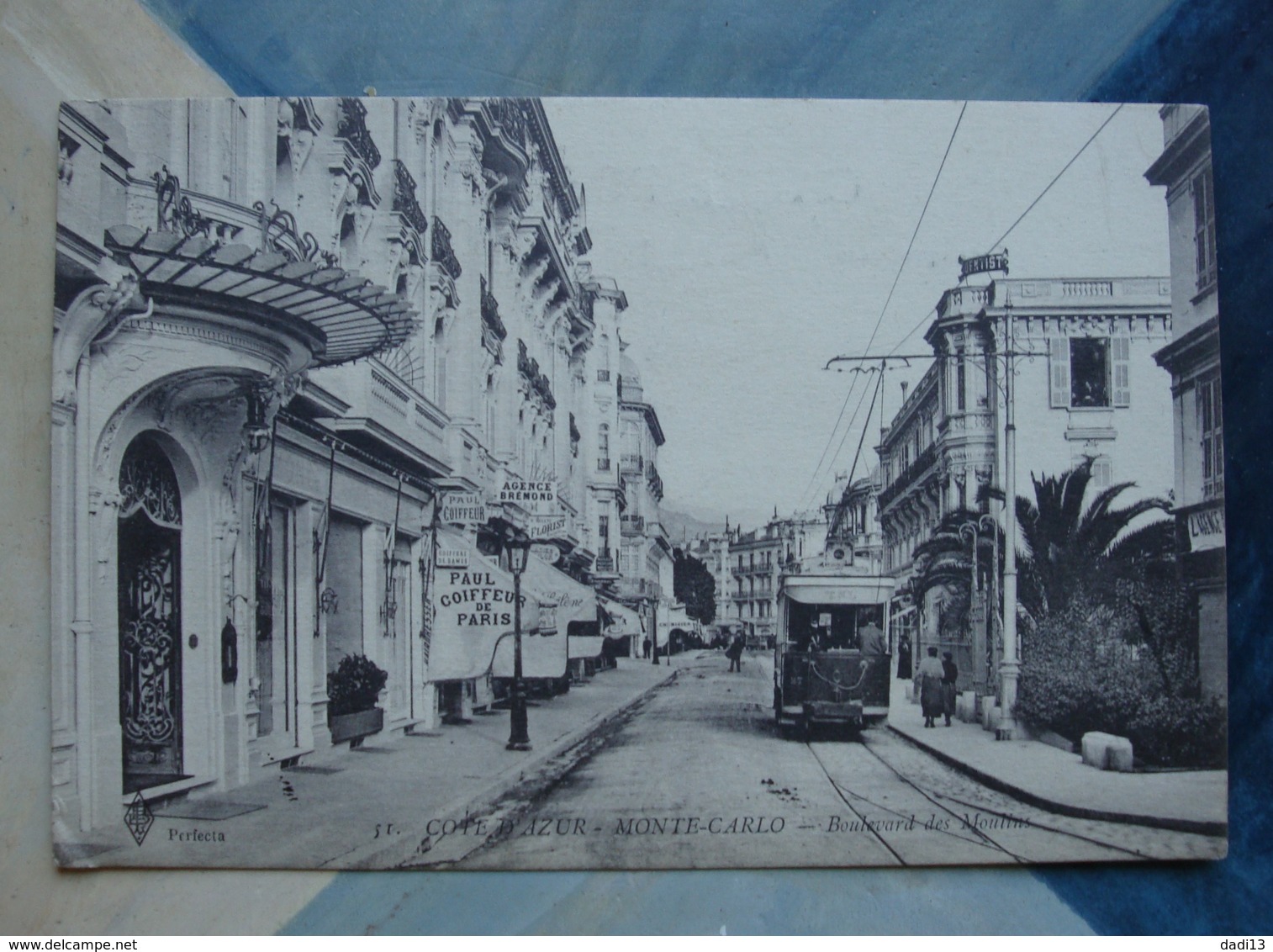 Monte Carlo (Monaco) -Bd Des Moulins Le Tramway - 1919 - Autres & Non Classés