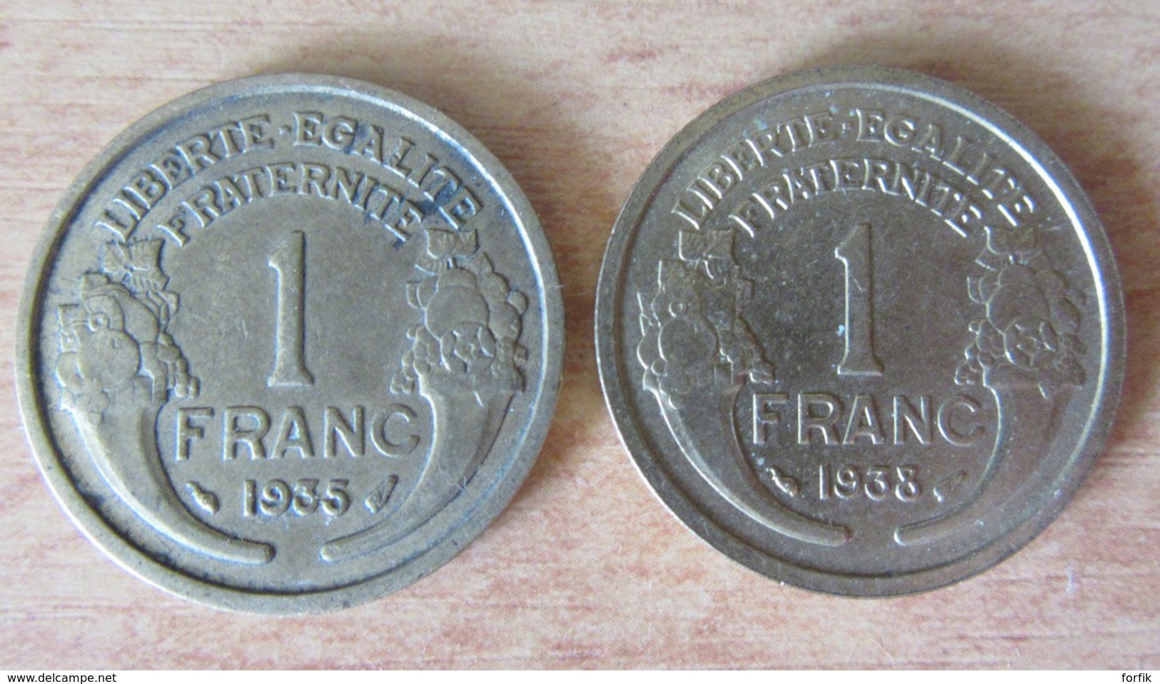 France - 2 Monnaies 1 Franc Morlon 1935 Et 1938 - TTB Et SUP - Autres & Non Classés