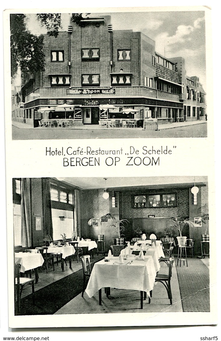 Bergen-op-Zoom Hotel-Cafe-Restaurant  "De Schelde" Antwerpestraat, 56 Aan Bosch En Zee Exterieur +'Iinterieur C. 1950 - Bergen Op Zoom