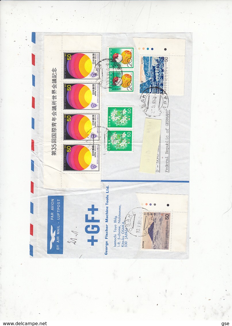 GIAPPONE 1981 -  Yvert 1352 - 1345 Fiori - 1350 - Storia Postale