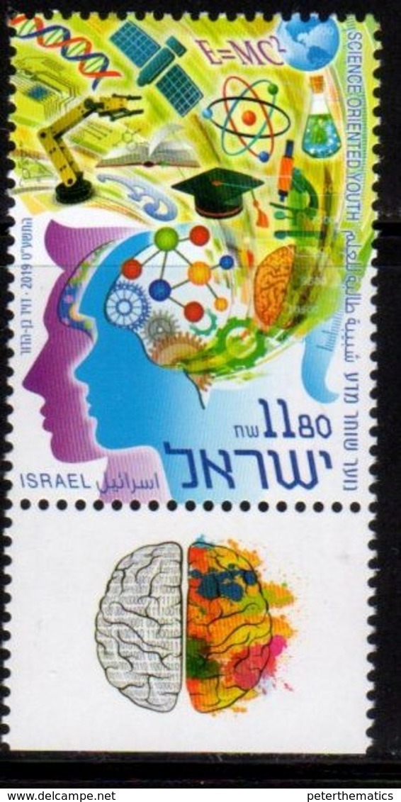 ISRAEL, 2019, MNH, SCIENCE ORIENTED YOUTH, CHEMISTRY, SATELLITES,1v+TAB - Other & Unclassified