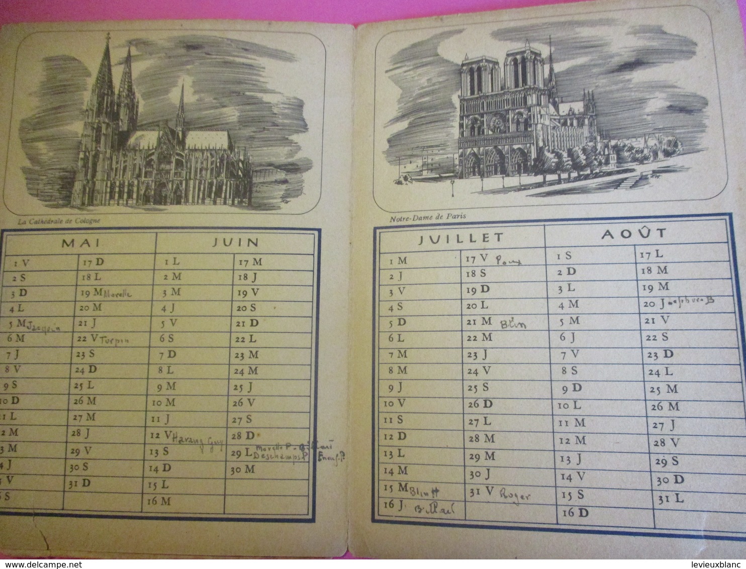 Petit Calendrier à 4 Volets( 8 Pages)/Almanach Du Trait D'Union/Messages De Pétain/France -Allemagne /1942 CAL435 - 1939-45