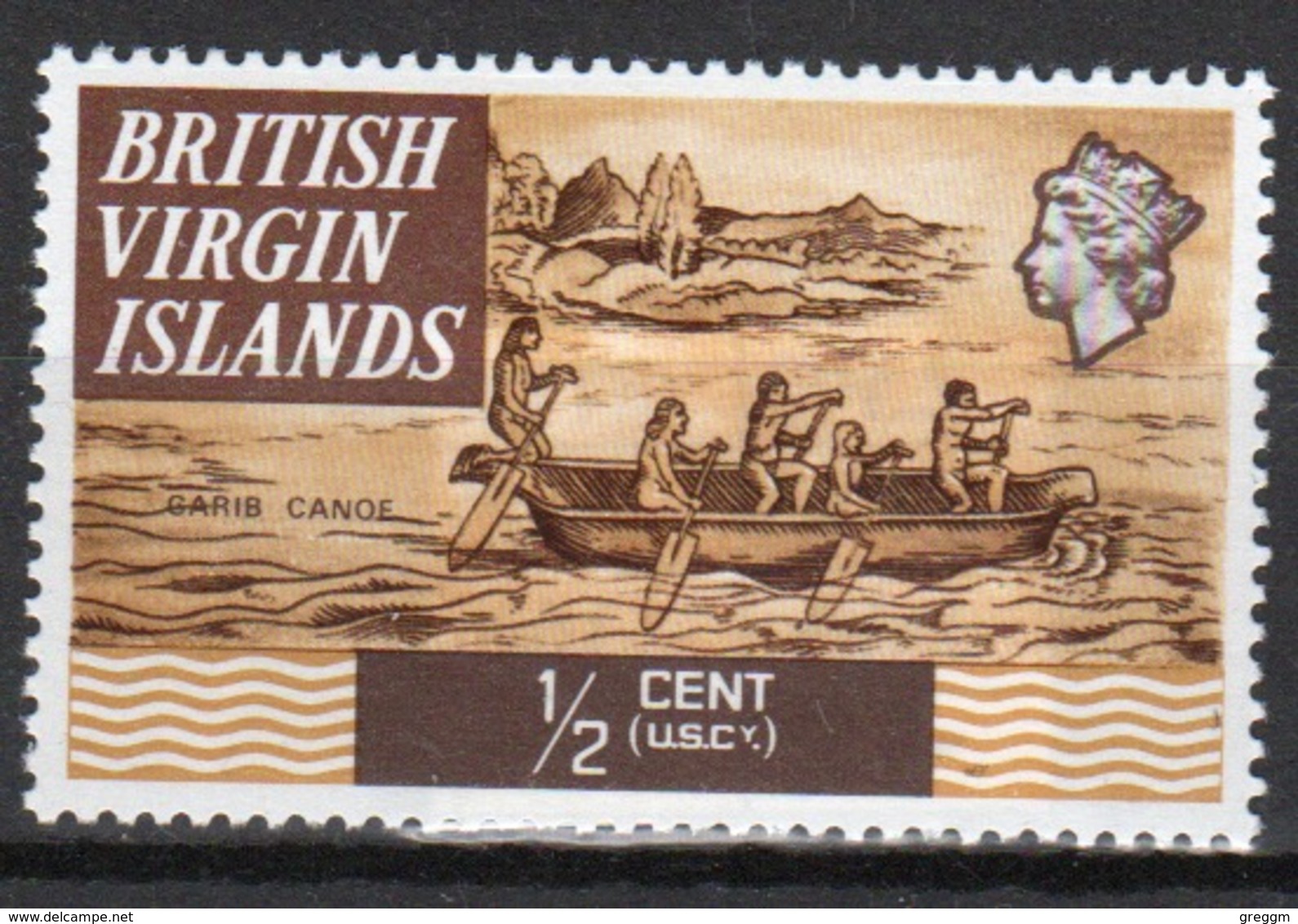 British Virgin Islands 1973 Queen Elizabeth Re-issue Of Single Stamp From The Ship Definitive Set. - British Virgin Islands