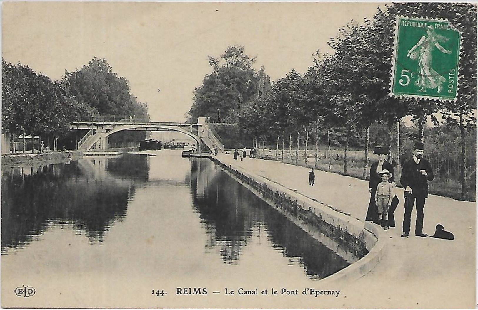 51, Marne, REIMS, Le Canal Et Le Pont D'Epernay, Scan Recto Verso - Reims