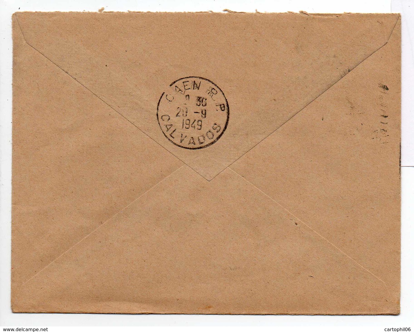 - Lettre Recommandée BRION (Maine-et-Loire) Pour CAEN (Calvados) 19.9.1949 - - 1921-1960: Période Moderne
