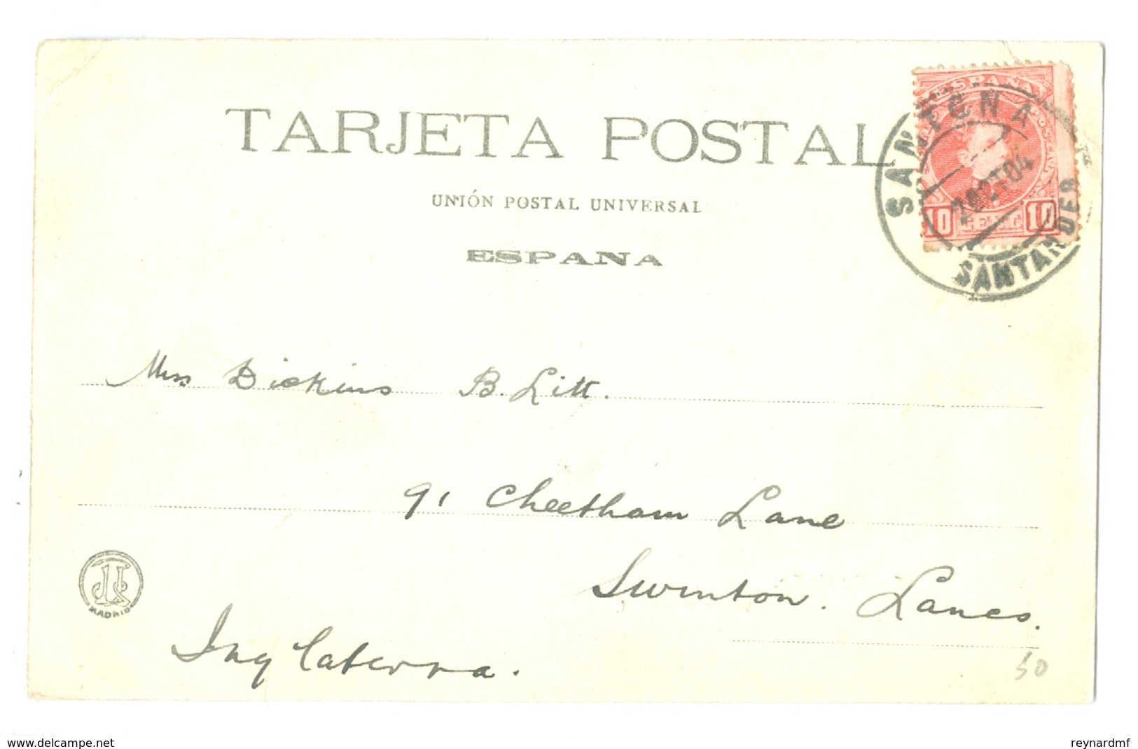 1904 Spain, Santona, Santander, Vista General. Printed Pc, Used. - Cantabria (Santander)