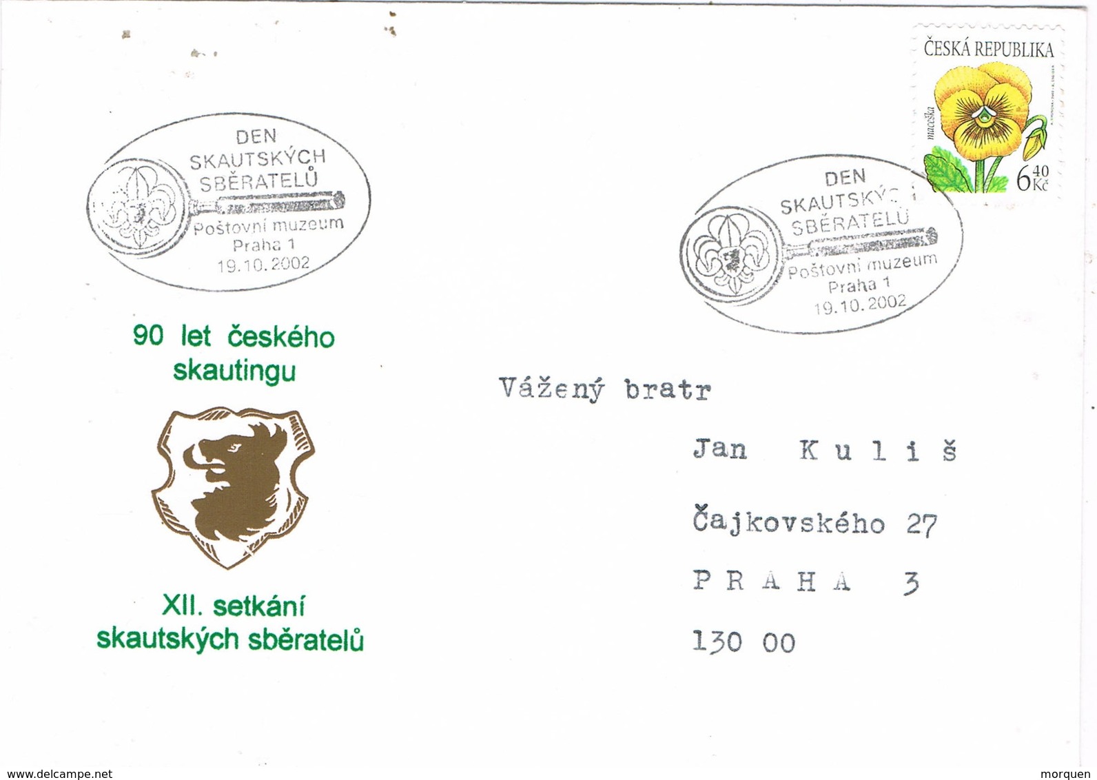 33065. Carta PRAHA (Republica Checa) 2002. SCOUTS Theme. Skautsych - Cartas & Documentos