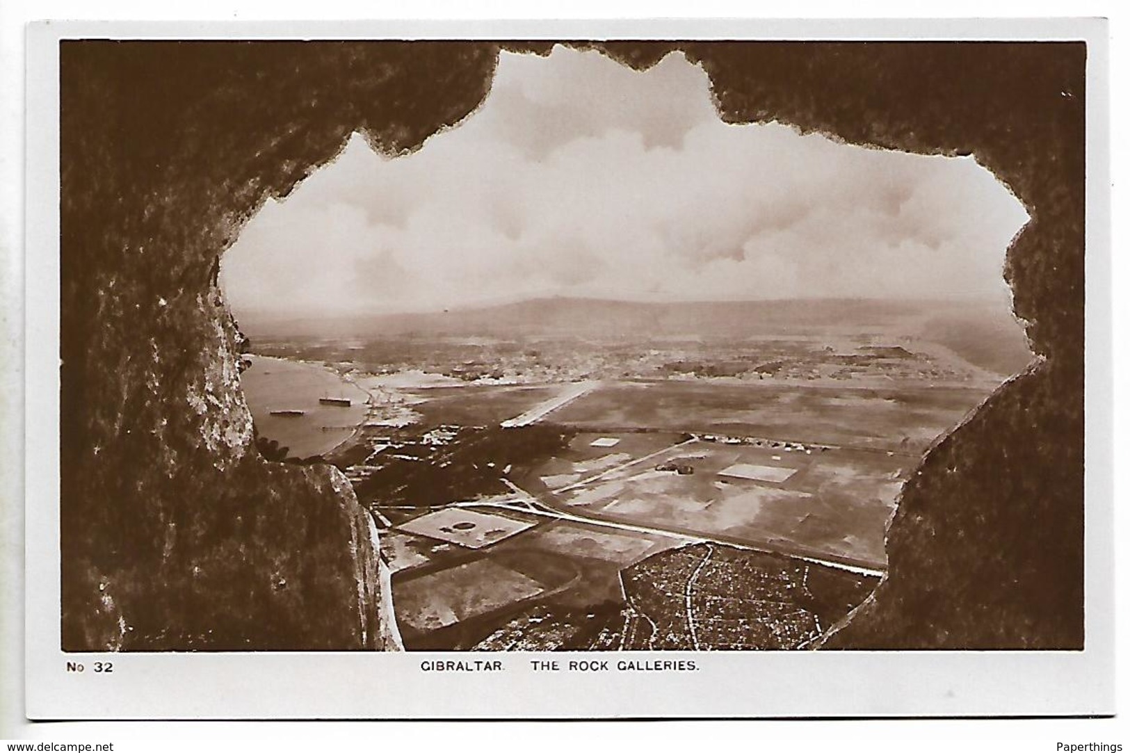 Real Photo Postcard, Gibralter, The Rock Galleries. Landscape, Seaview. - Gibilterra