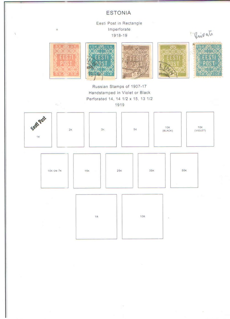 Estonia PO 1918/19 Posta In Rettangolo Scott.1+2+3+4 See Scan On Scott.Page;Used - Estland