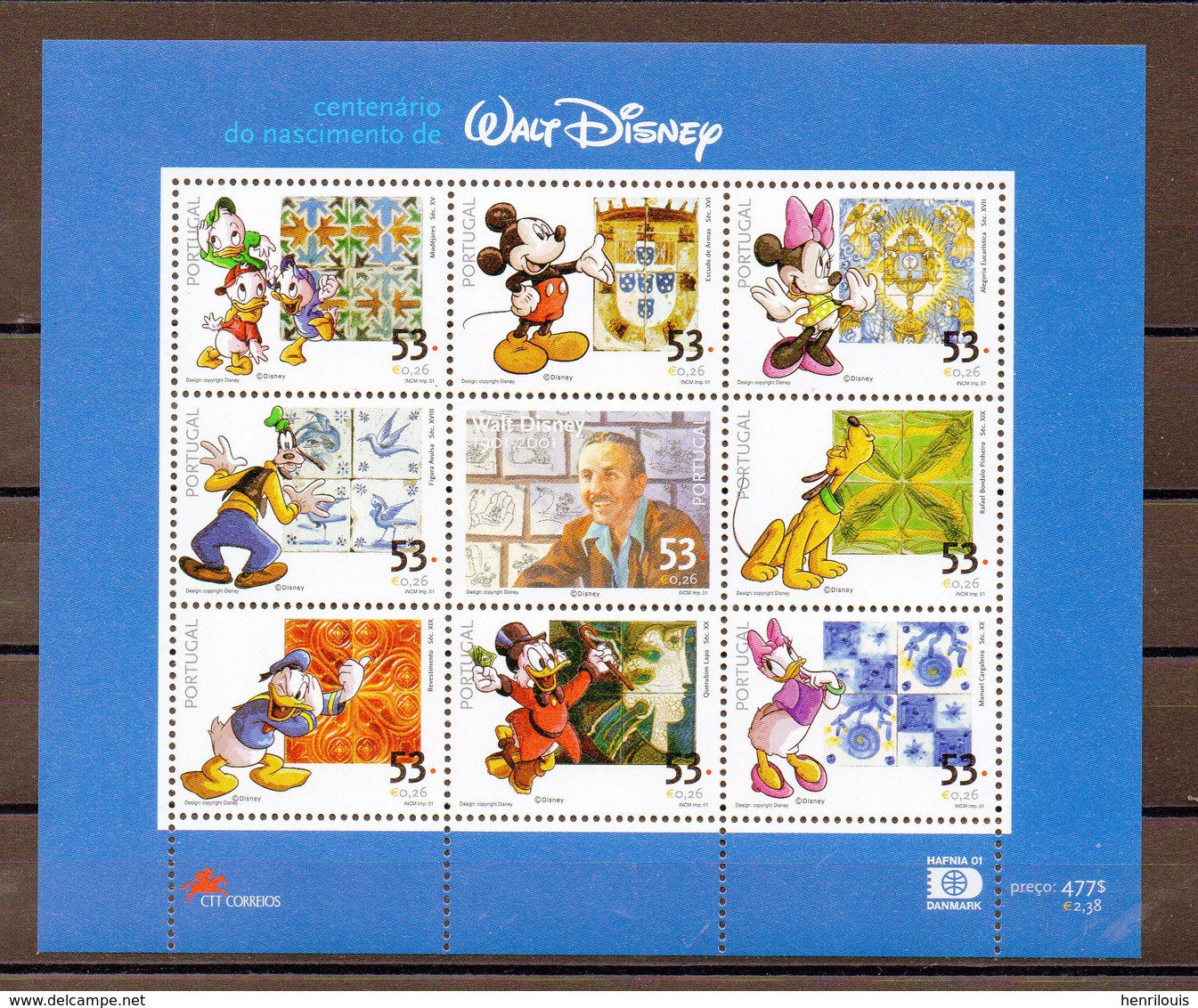 PORTUGAL  Timbres Neufs ** De 2001  ( Ref 6456 ) Disney - Neufs