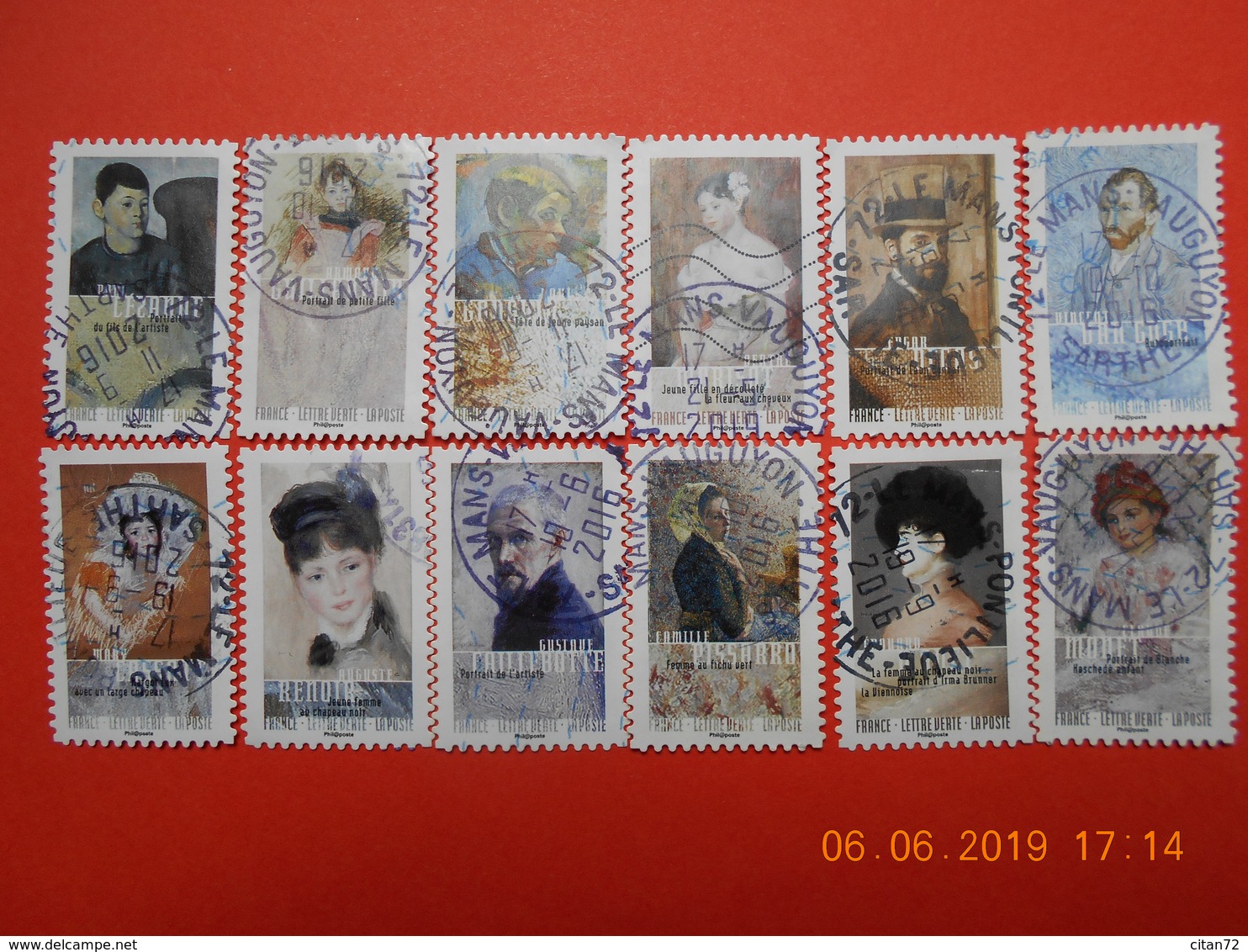 FRANCE 2016  Carnet   FESTIVAL "NORMANDIE IMPRESSIONISTE"   Complet (12 Timbres)   Cachets  Ronds - Gebraucht