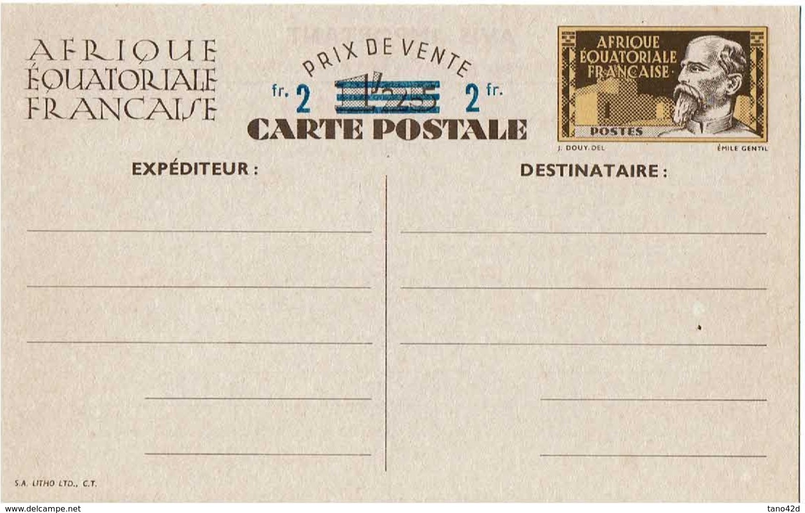 LINT4 - AEF CARTE POSTALE ACEP N°1 NEUVE - Lettres & Documents