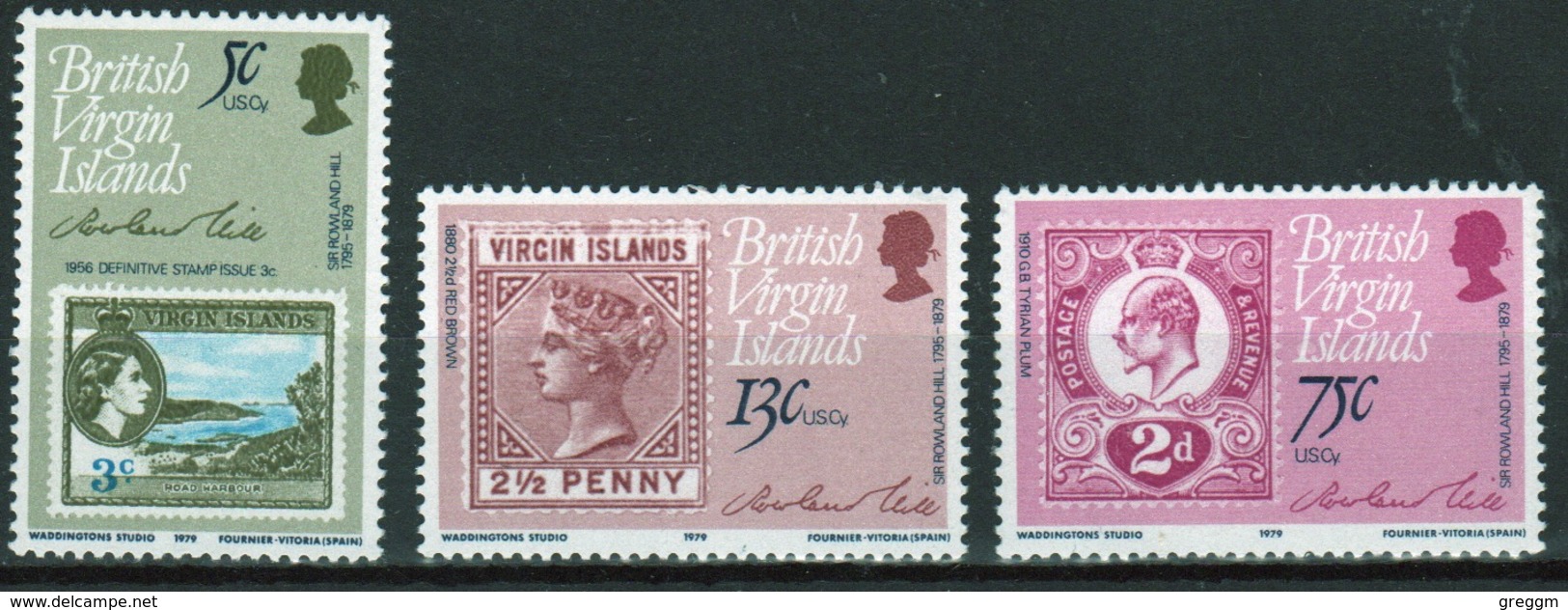 British Virgin Islands 1979 Queen Elizabeth Full Set Of Stamps Celebrating Death Centenary Of Rowland Hill. - British Virgin Islands