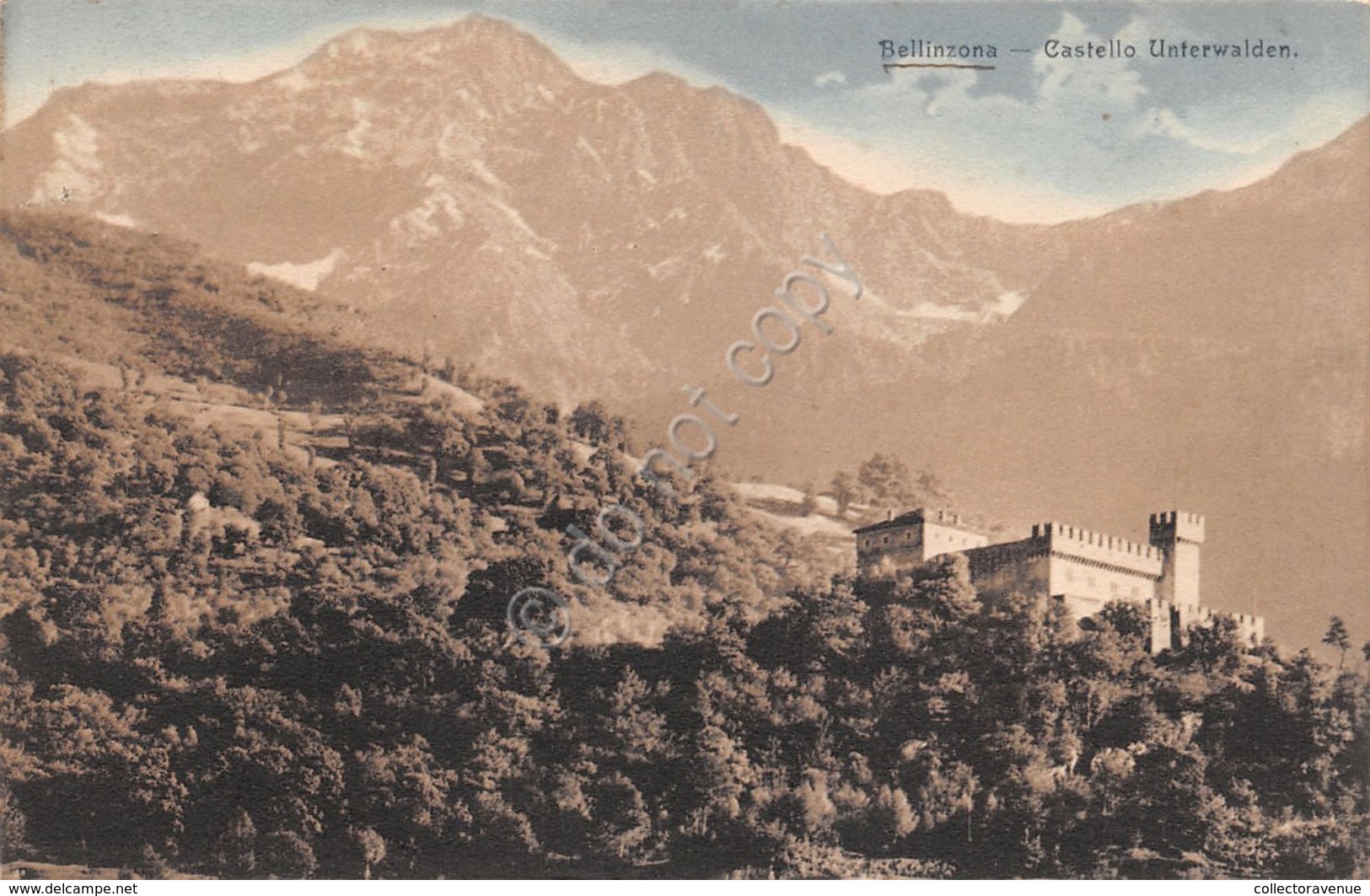 Cartolina Bellinzona Castello Unterwalden 1913 - Non Classificati