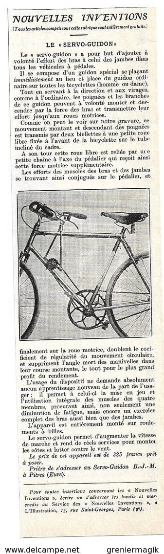 Nouvelles Inventions : Le Servo-guidon B.-J.-M. à Pitres (Eures) - Publicité - Pub - Publicités