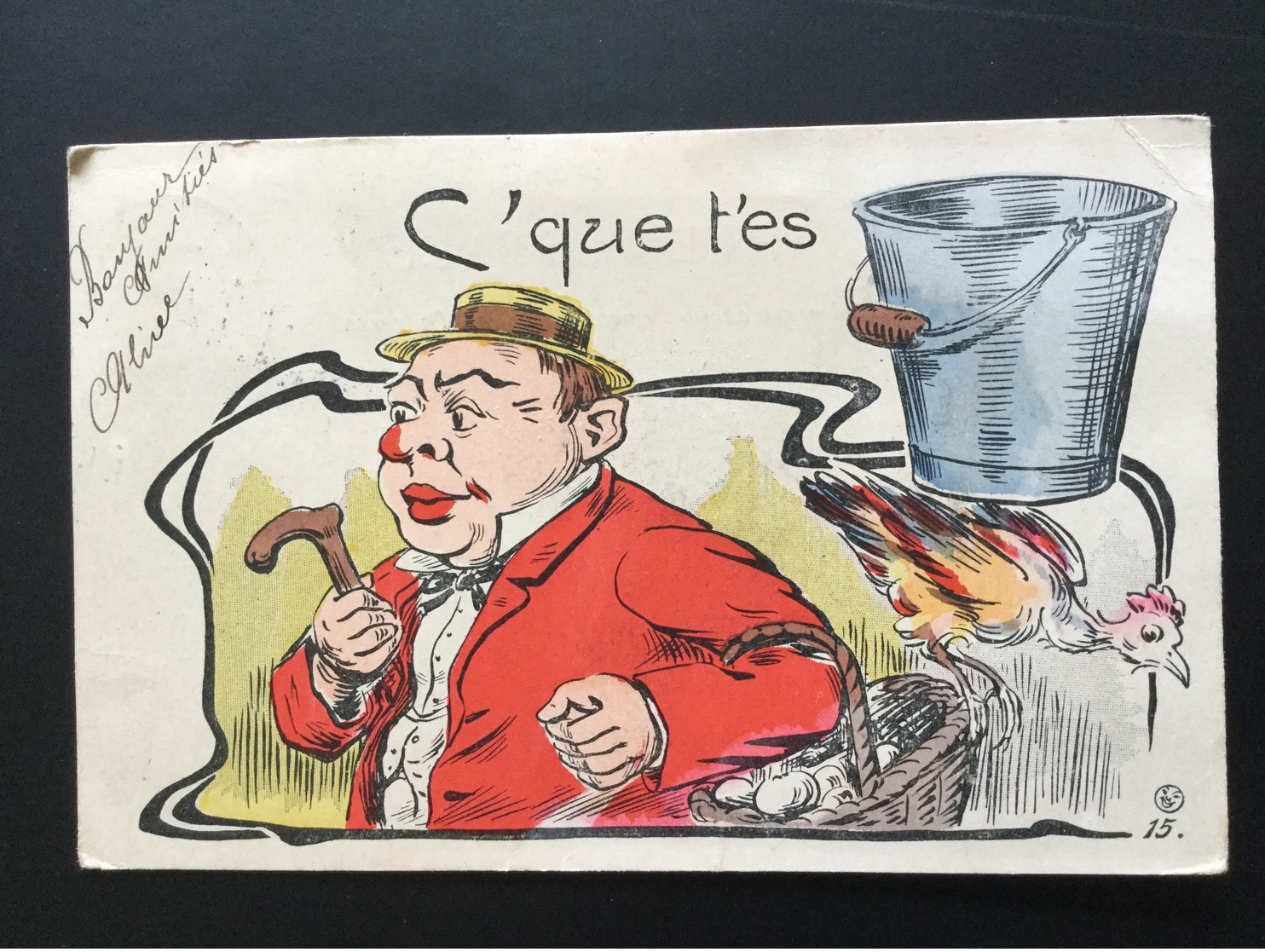 CPA Dessin Rébus C’que T’es Sot 1904 - Humour