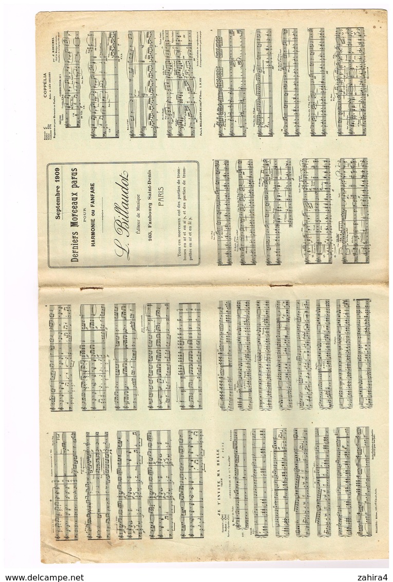 Dernier Morceau Paru Harmonie Ou Fanfare L.Brillaudot Paris Coppélia Camaret Faust La Voyante Marche Des Bonnetiers ... - Partitions Musicales Anciennes