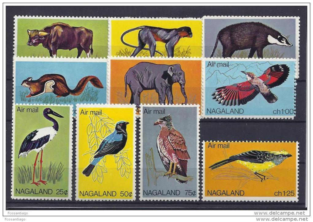 AVES & ANIMALES - NAGALAND - MNH ** - Viñetas De Fantasía