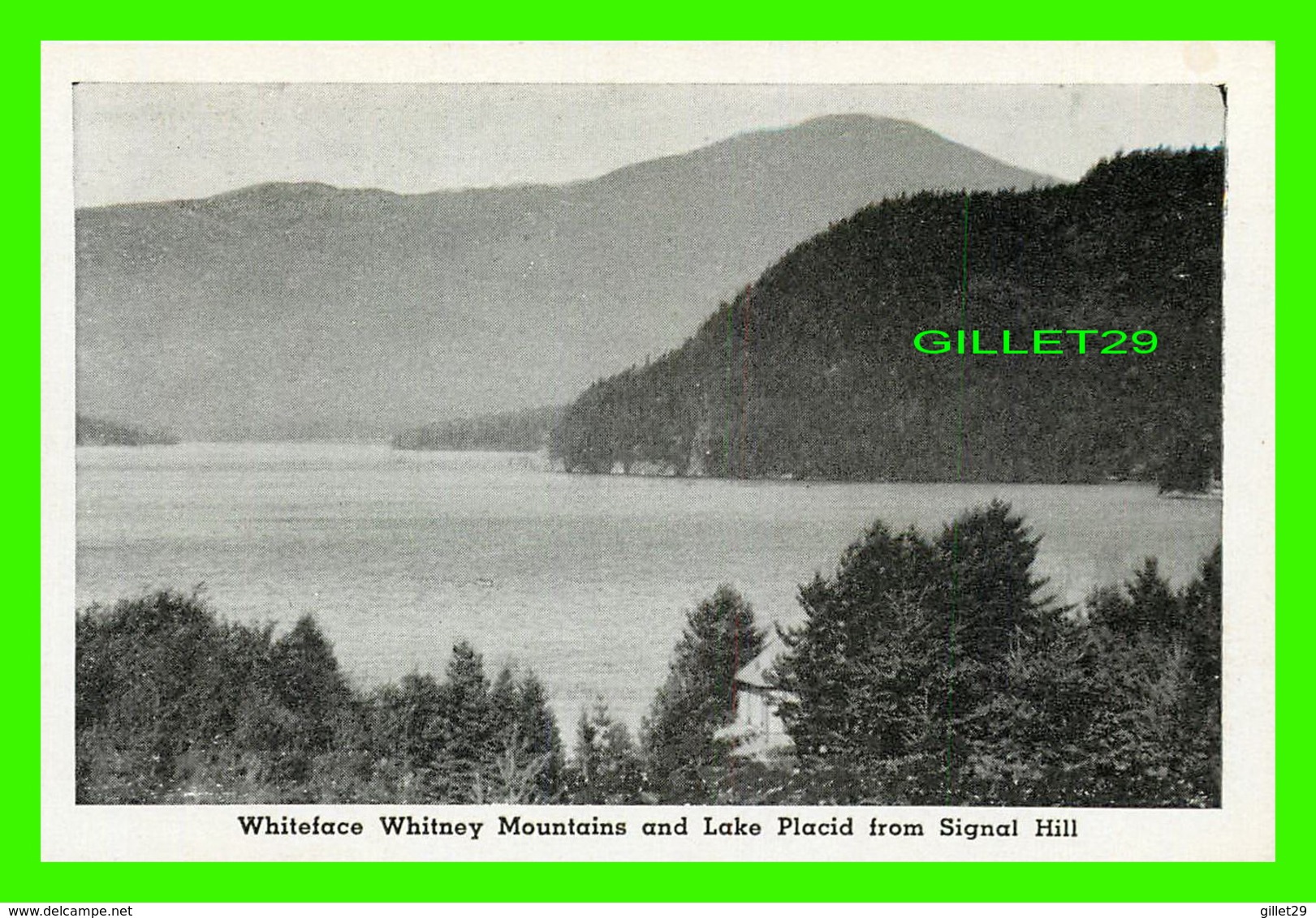 LAKE PLACID, NY - MINI-POSTCARD - WHITE WHITNEY MOUNTAINS & LAKE PLACID FROM SIGNAL HILL - - Autres & Non Classés