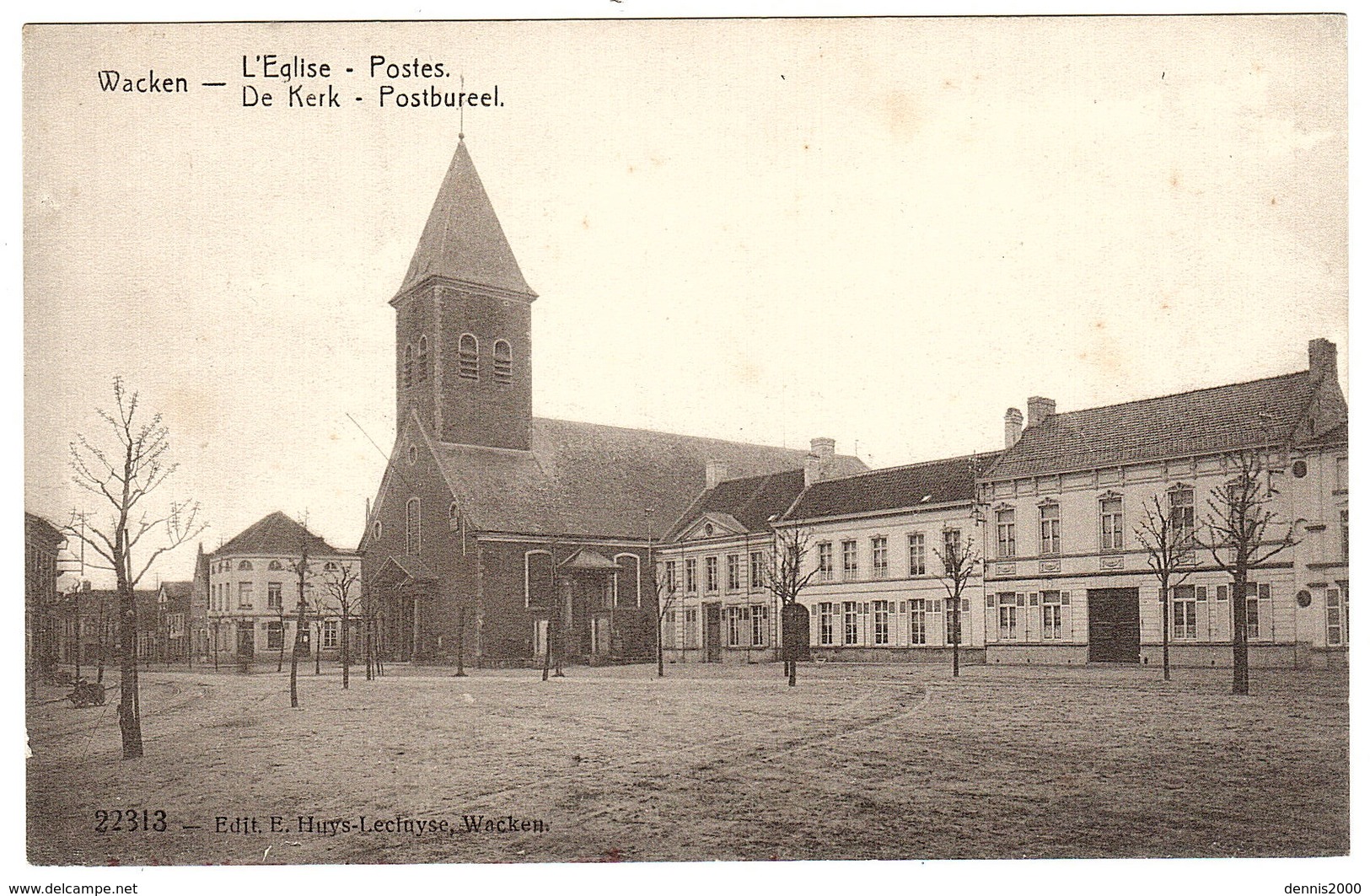 DENTERGEM - WAKKEN, WACKEN, Section De DENTERGEM - L' Eglise - Postes - De Kerk - Postbureel - Ed. E. Huys-Lecluyse - Dentergem