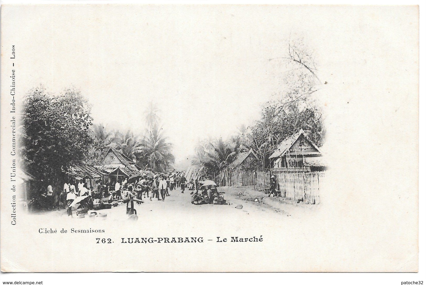 Cpa....LAOS....Luang-Prabang...le Marché.....animée....1916...cliché De Sesmaisons.. - Laos