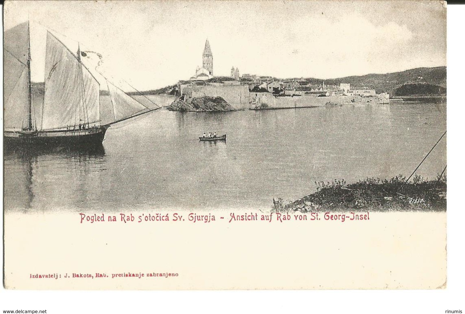 Croatia Rab/Arbe 1910 Sailing Ship Town Of Rab - Croazia