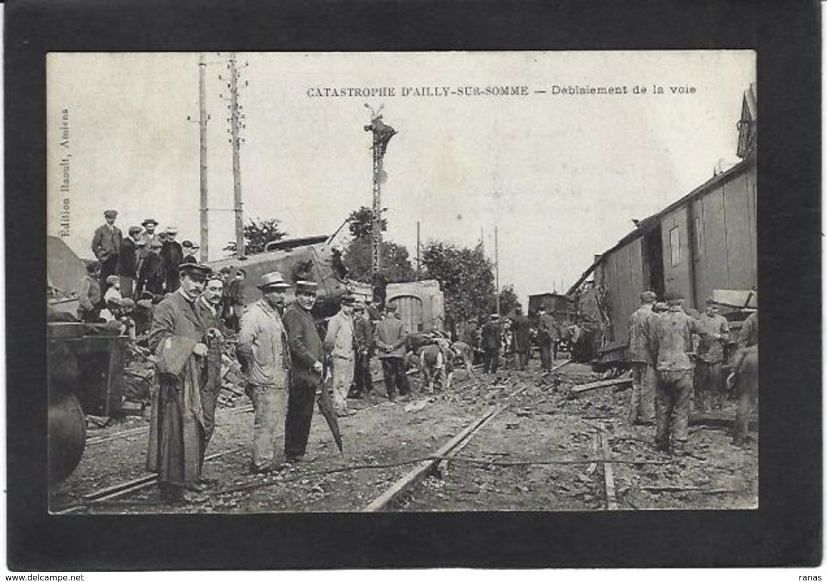 CPA Somme 80 Ailly Sur Somme Catastrophe Déraillement Train Chemin De Fer Non Circulé - Other & Unclassified