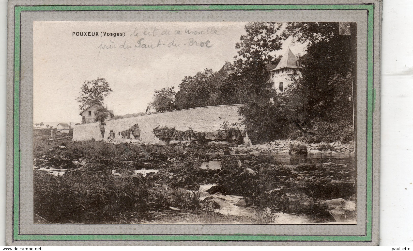 CPA - POUXEUX  (88) - Aspect Du Lit De La Moselle Près Du Saut-du-Broc En 1921 - Pouxeux Eloyes