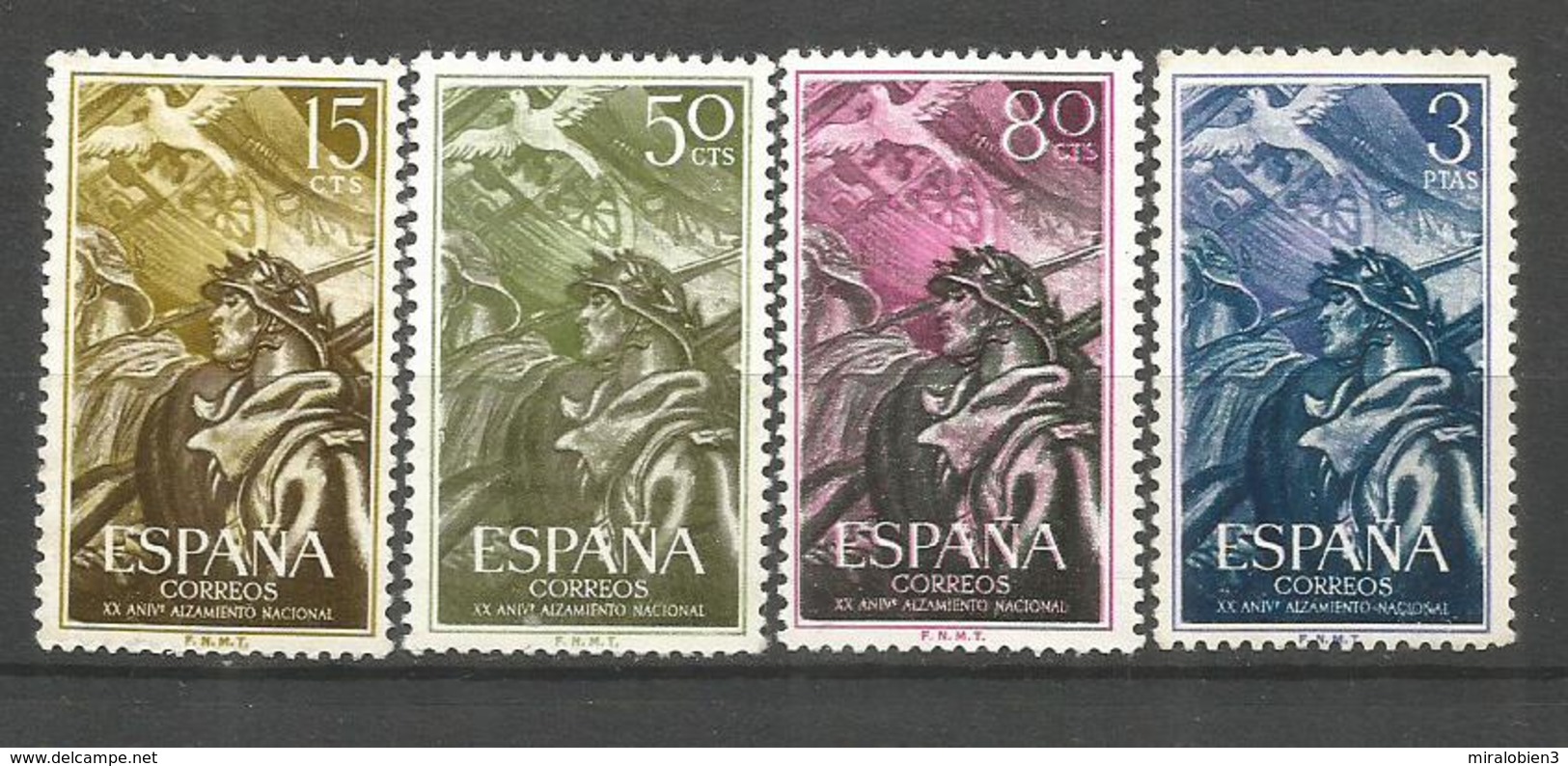 ESPAÑA ALZAMIENTO NACIONAL EDIFIL NUM. 1187/1190 ** SERIE COMPLETA SIN FIJASELLOS - Nuevos