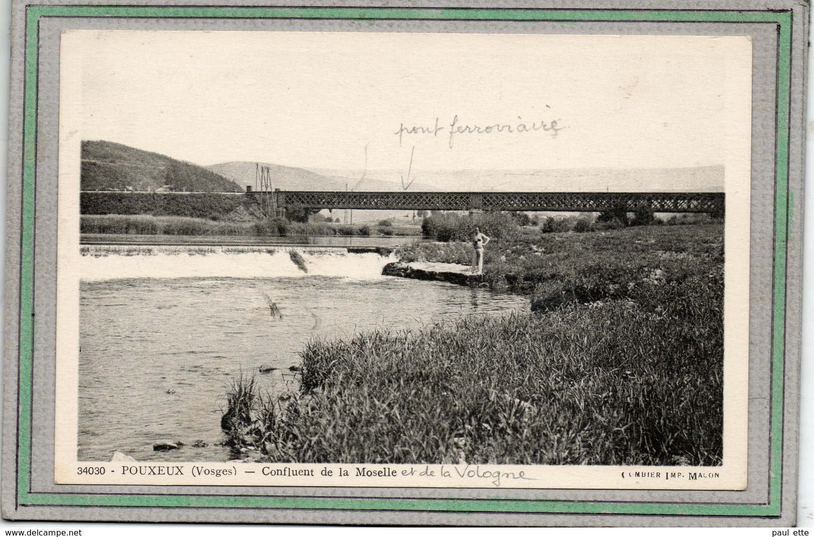 CPA - POUXEUX  (88) - Aspect Du Pont Ferroviaire Et Du Confluent De La Moselle Et De La Vologne Dans Les Années 30 - Pouxeux Eloyes