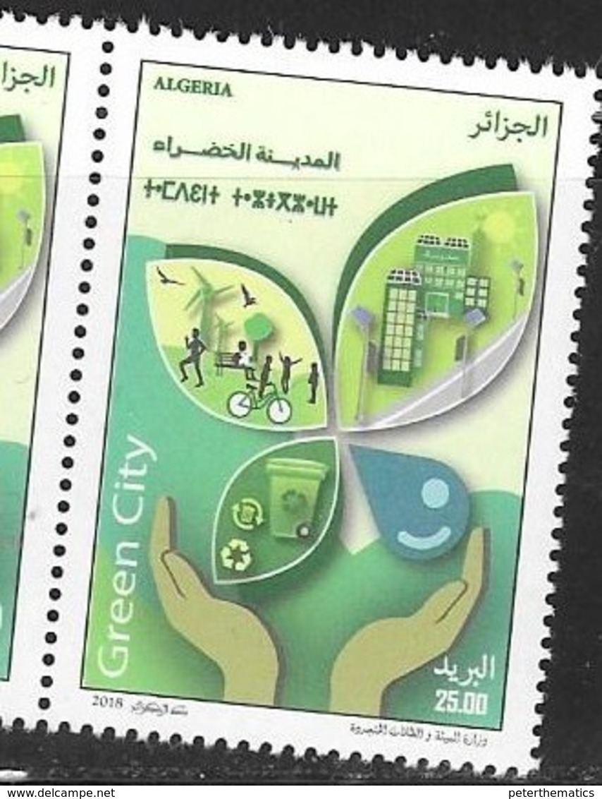 ALGERIA, 2018, MNH , GREEN CITY, ENVIRONMENT, CYCLING, EXERCISE, RECYCLING,1v - Environment & Climate Protection