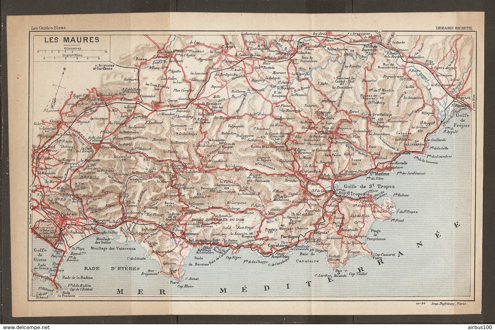 CARTE PLAN 1926 - LES MAURES MOUILLAGE DES VAISSEAUX GOLFE DE St TROPEZ CAVALAIRE FREJUS - Topographical Maps