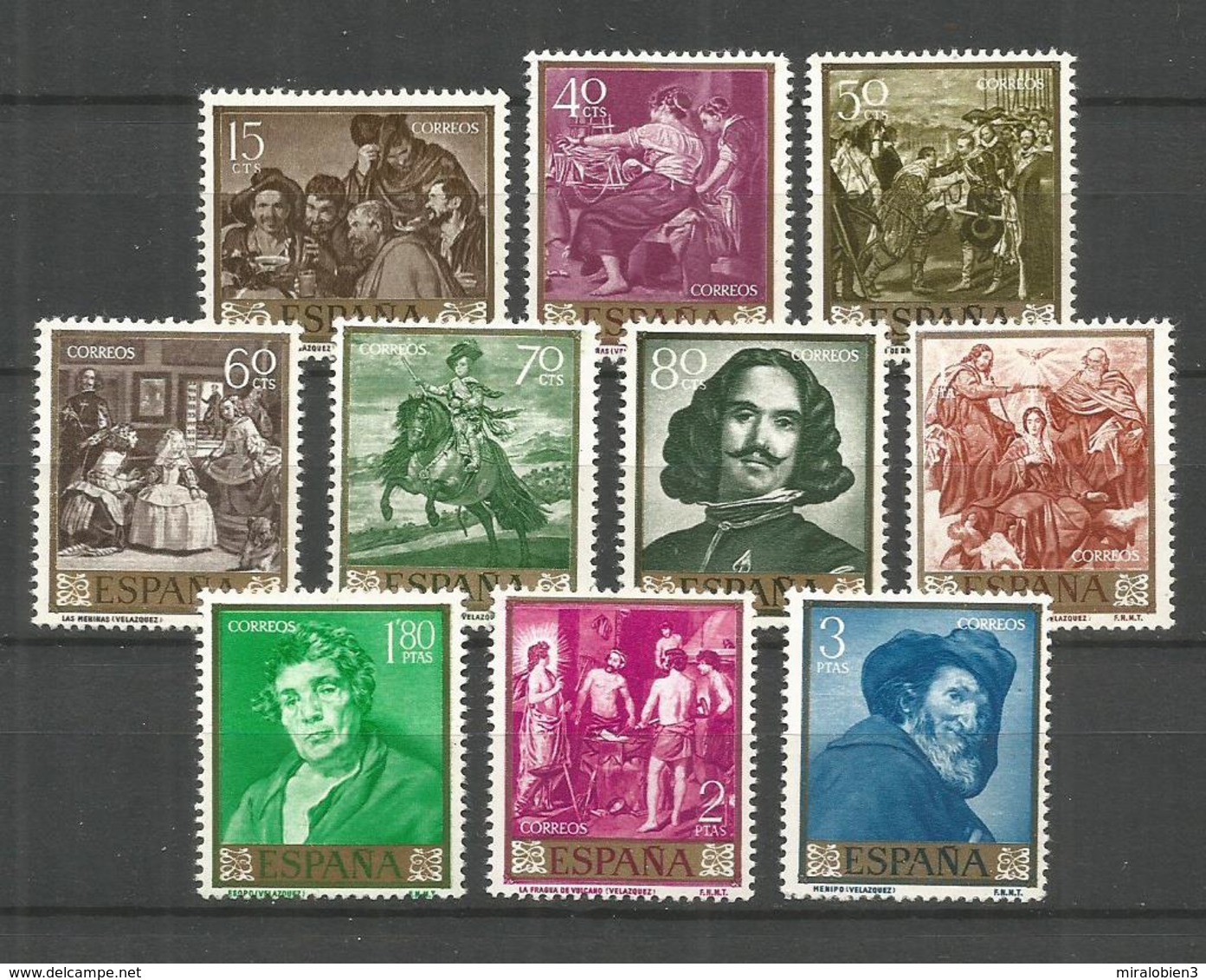 ESPAÑA VELAZQUEZ EDIFIL NUM. 1238/1247 ** SERIE COMPLETA SIN FIJASELLOS - Nuevos