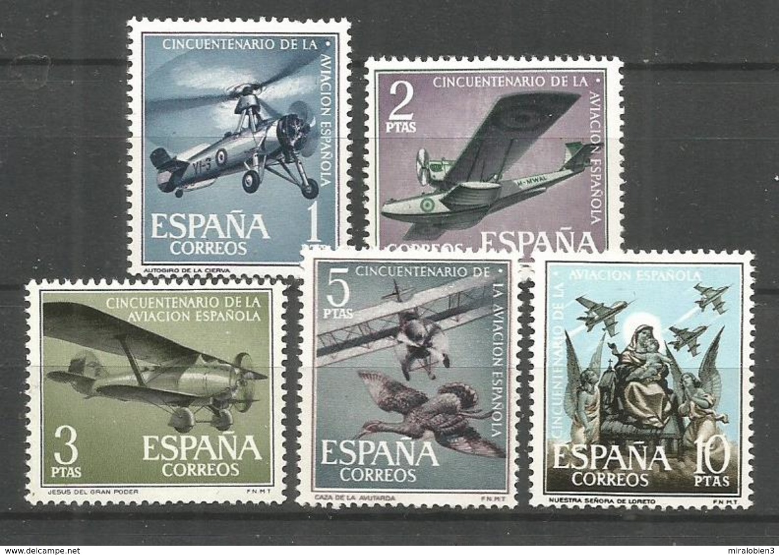 ESPAÑA NUM. 1401/5 AVIACION ** SERIE COMPLETA SIN FIJASELLOS - Nuevos