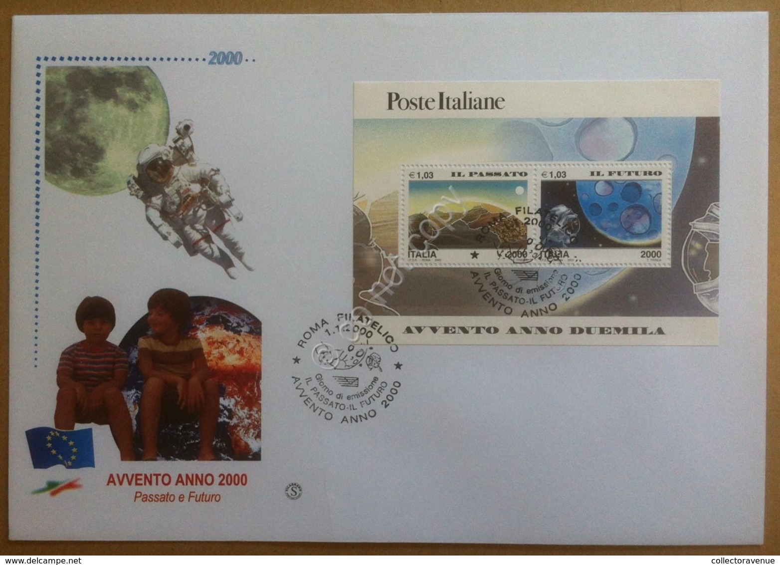 FDC Italia 2000 - Passato E Futuro - Foglietto Avvento Anno 2000 - Non Classificati