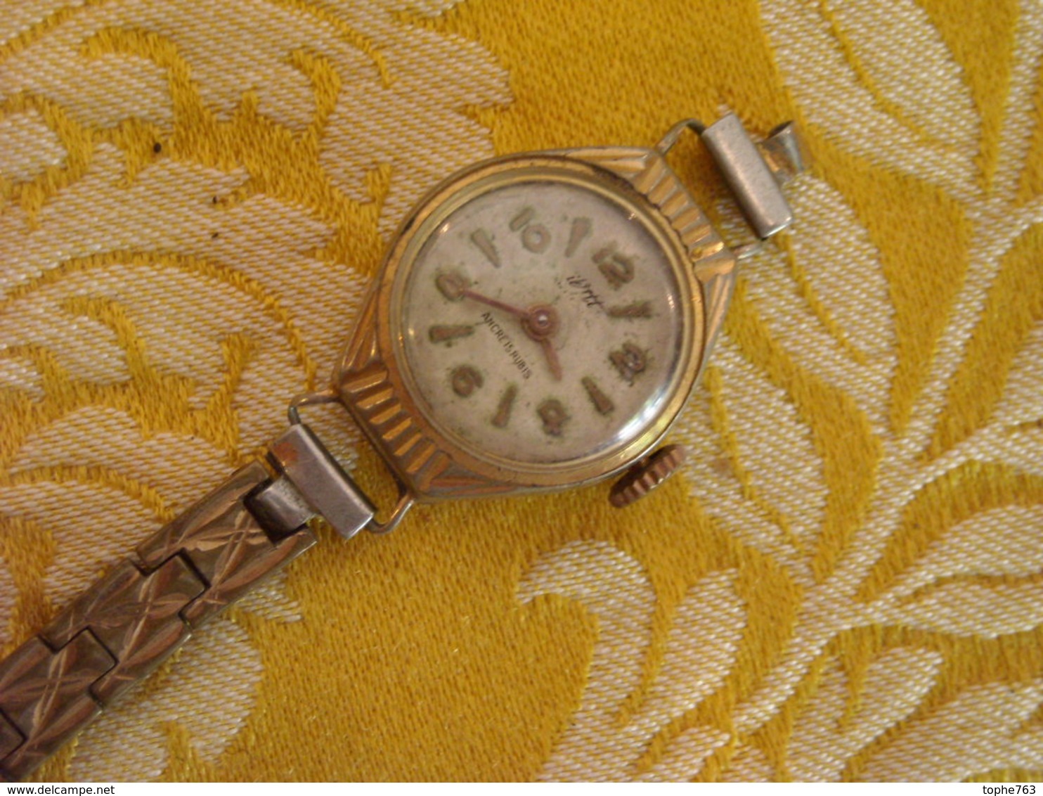 Montre Bracelet Marque Illisible , Ancre 15 Rubis ,avant 1950 , Non Testée , Bracelet à Revoir - Watches: Old