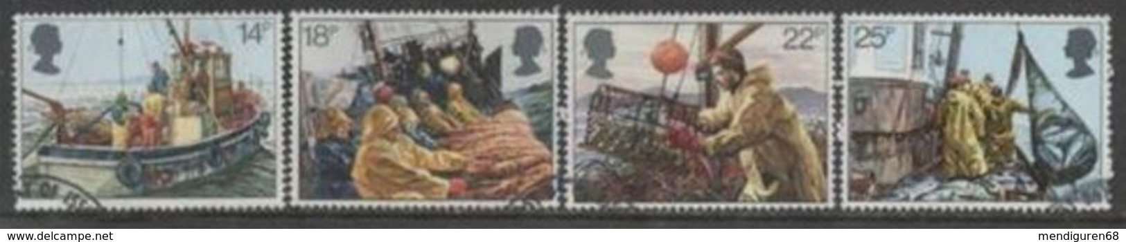 GROSSBRITANNIEN GRANDE BRETAGNE GB 1981 FISHING SET OF 4 USED SG 1166-69 MI 891-94 SC 956-59 IV 1007-10 - Gebraucht