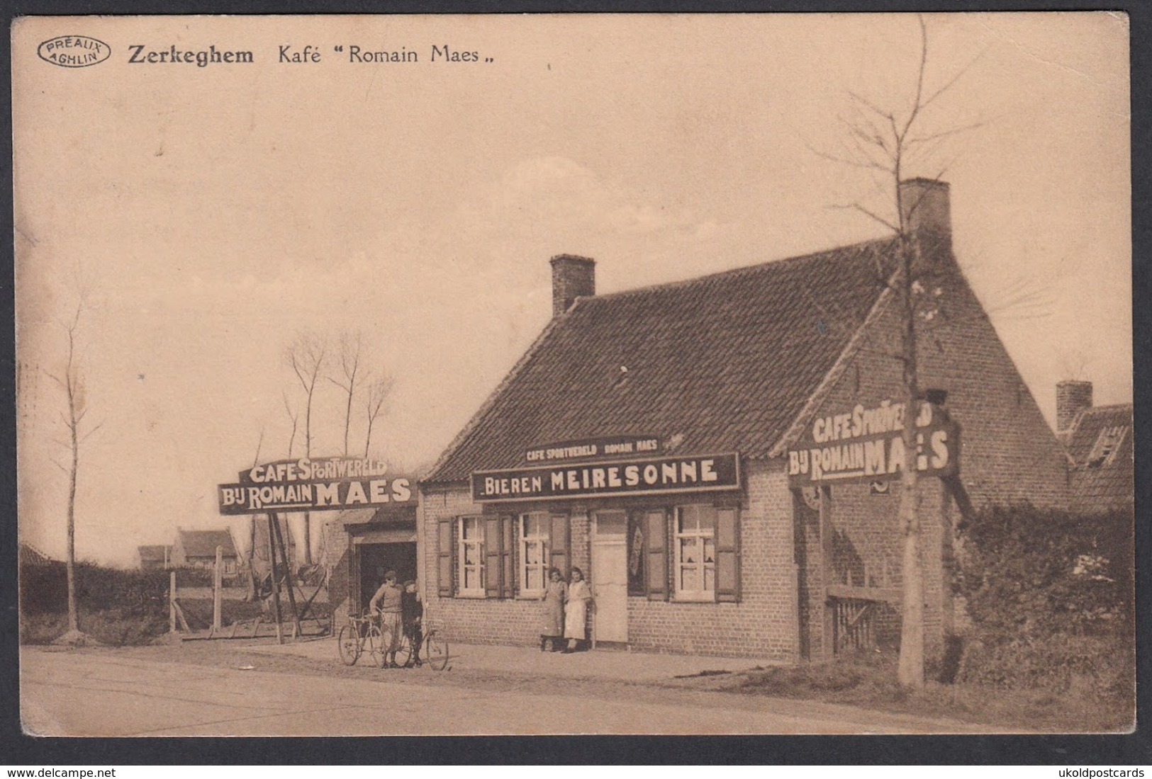 CPA -  Belgique, ZERKEGHEM / ZERKEGEM,  Kafe " Romain Maes " - Jabbeke