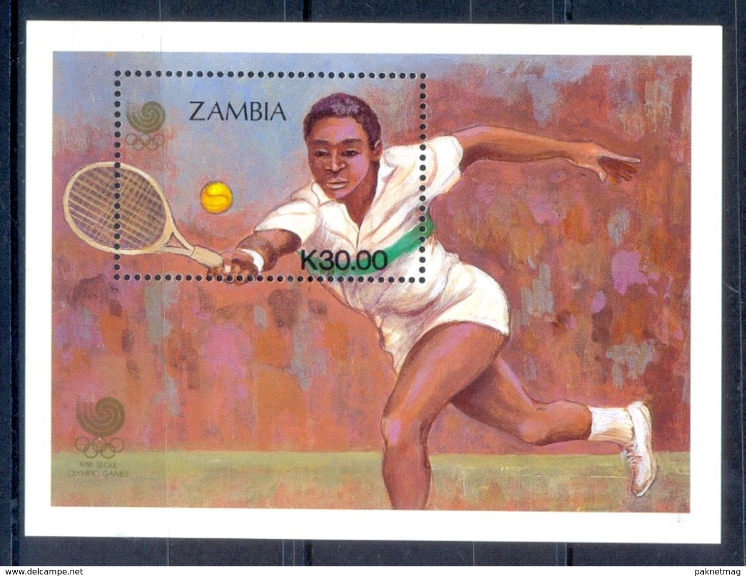 D33- Zambia Seoul Olympic Games 1988. Tennis. - Zambia (1965-...)