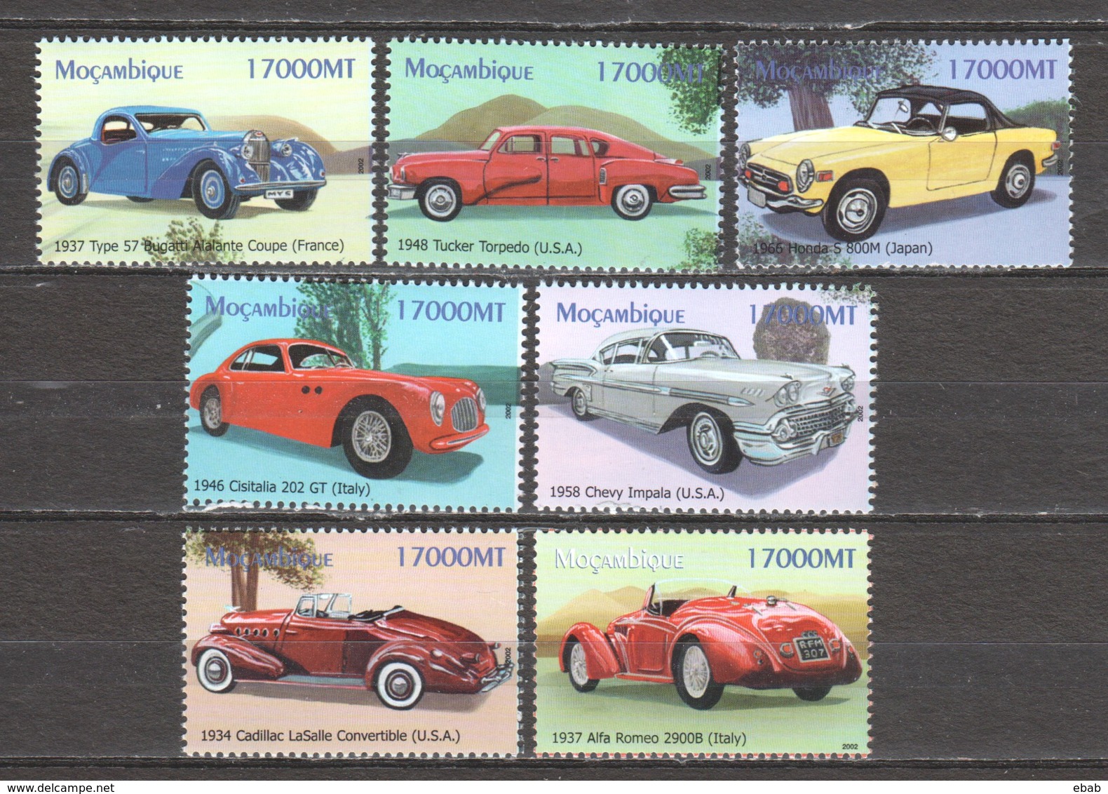 Mocambique 2002 MNH CLASSIC CARS - Voitures