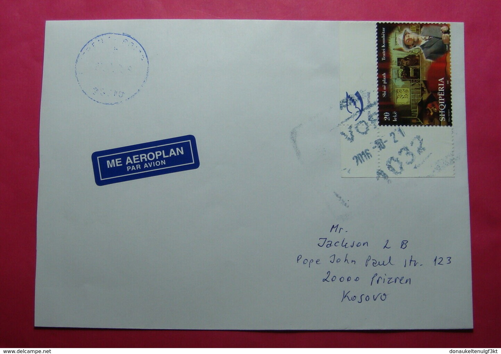 ALBANIA Airmail Cover From VORE To PRIZREN (Kosovo) 2016 - Albania