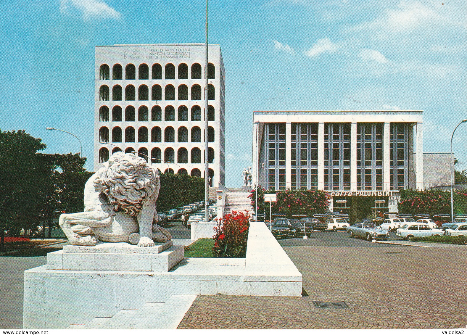 ROMA EUR - PALAZZO DELLA CIVILTA' DEL LAVORO - CAFFE' PALOMBINI - AUTO - 1970 - Altri & Non Classificati