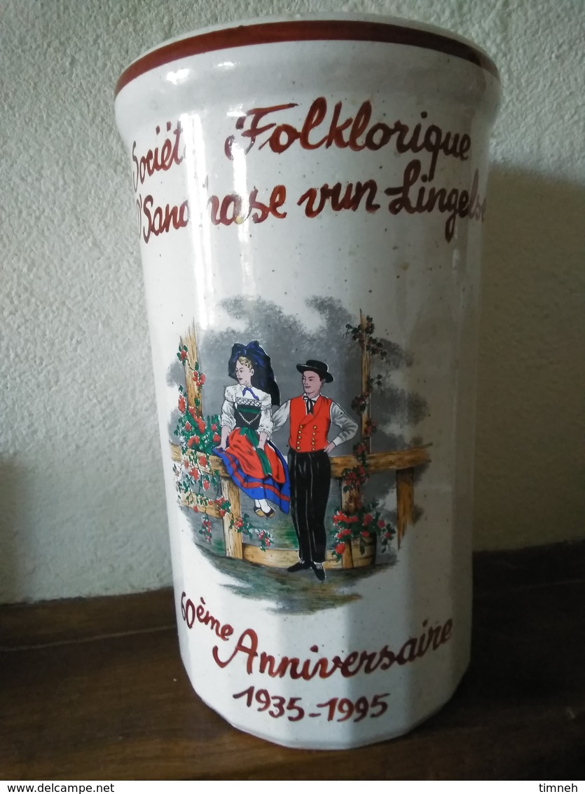 SOCIETE FOLKLORIQUE 60e ANNIVERSAIRE D' SANDHASE VUN LINGELSE 1935-1995 SEAU RAFRAICHISSEUR - GRES POTS DIGOIN - Digoin (FRA)