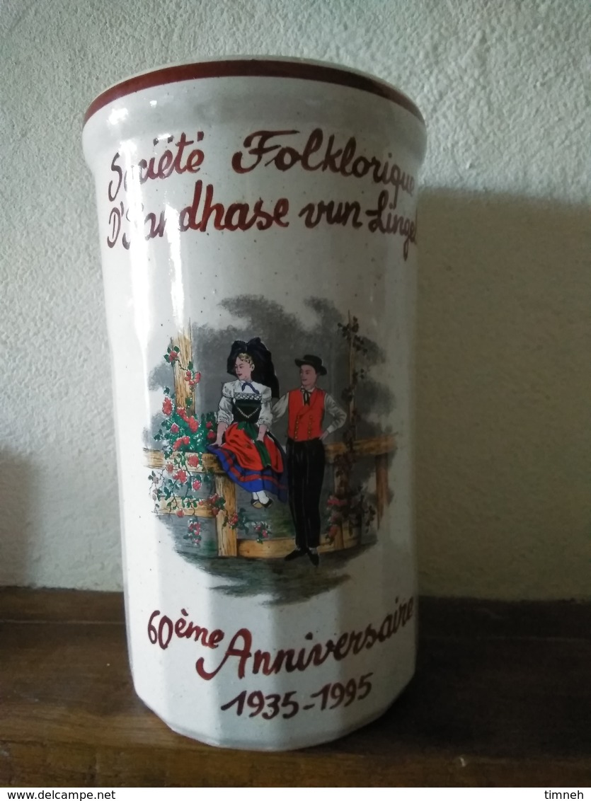 SOCIETE FOLKLORIQUE 60e ANNIVERSAIRE D' SANDHASE VUN LINGELSE 1935-1995 SEAU RAFRAICHISSEUR - GRES POTS DIGOIN